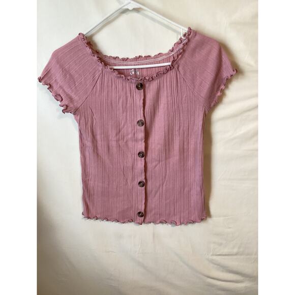 4610 Justice Girls Sleeveless Pullover Faux Button-Up Top Cropped 14/16 Plus - Picture 1 of 3